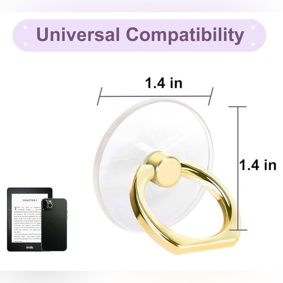 Transparent Ring Holder for Phone Tablet - Gold - Picture 5 of 8